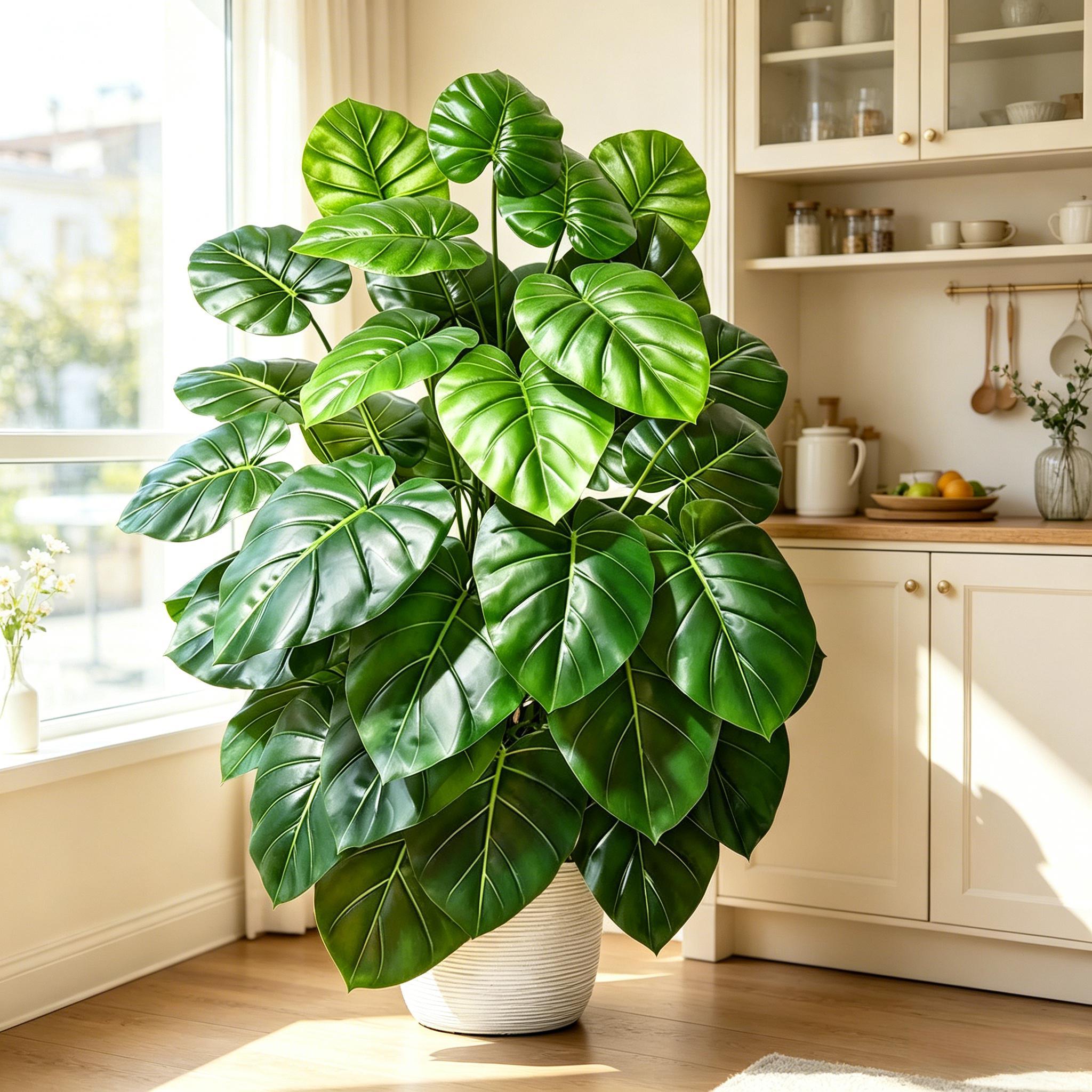 Monstera Adansonii - Palma Artificiale Realistica 60-105cm Verde Vibrante,