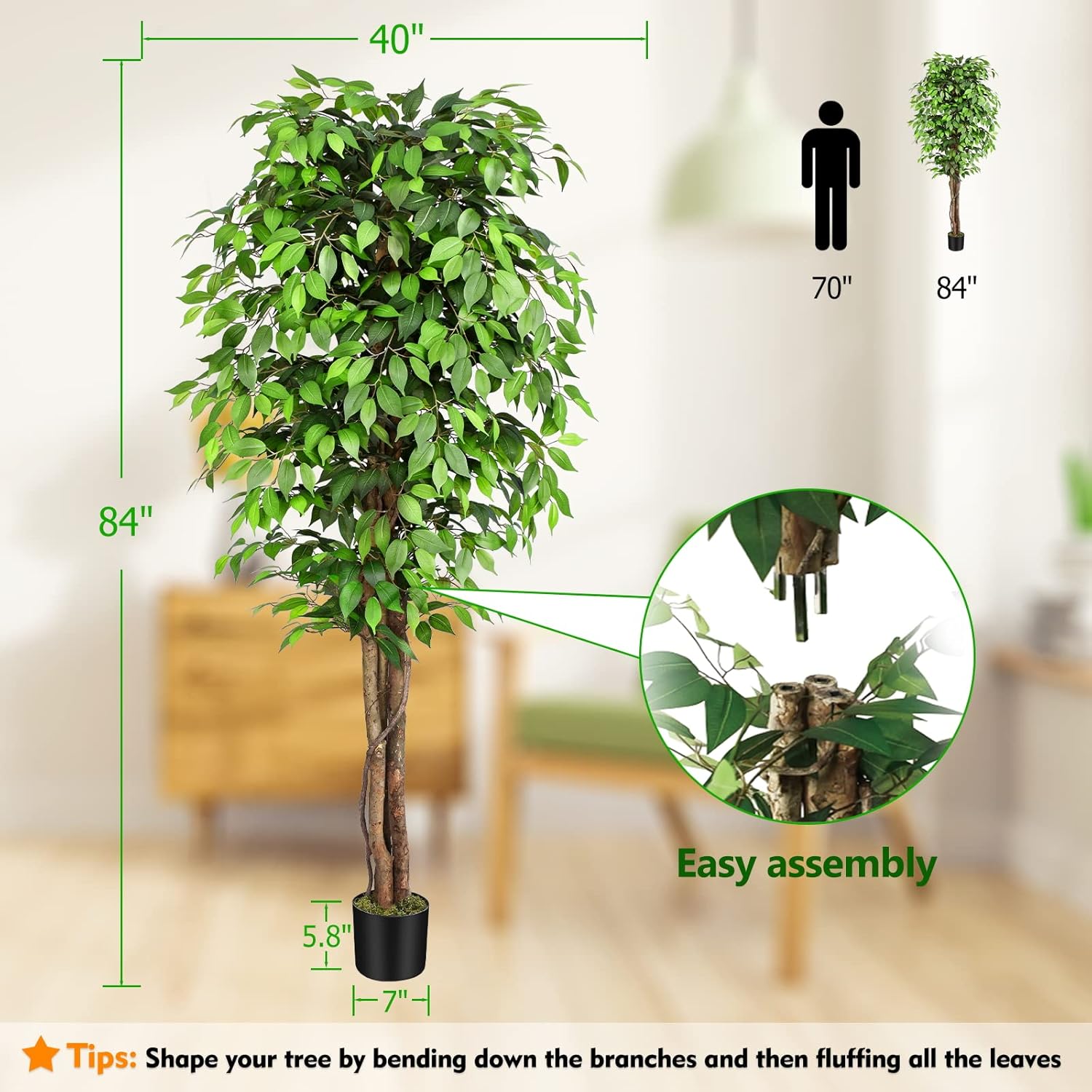 Albero di Ficus Artificiale Re - Monstera Adansonii recensione e prezzo